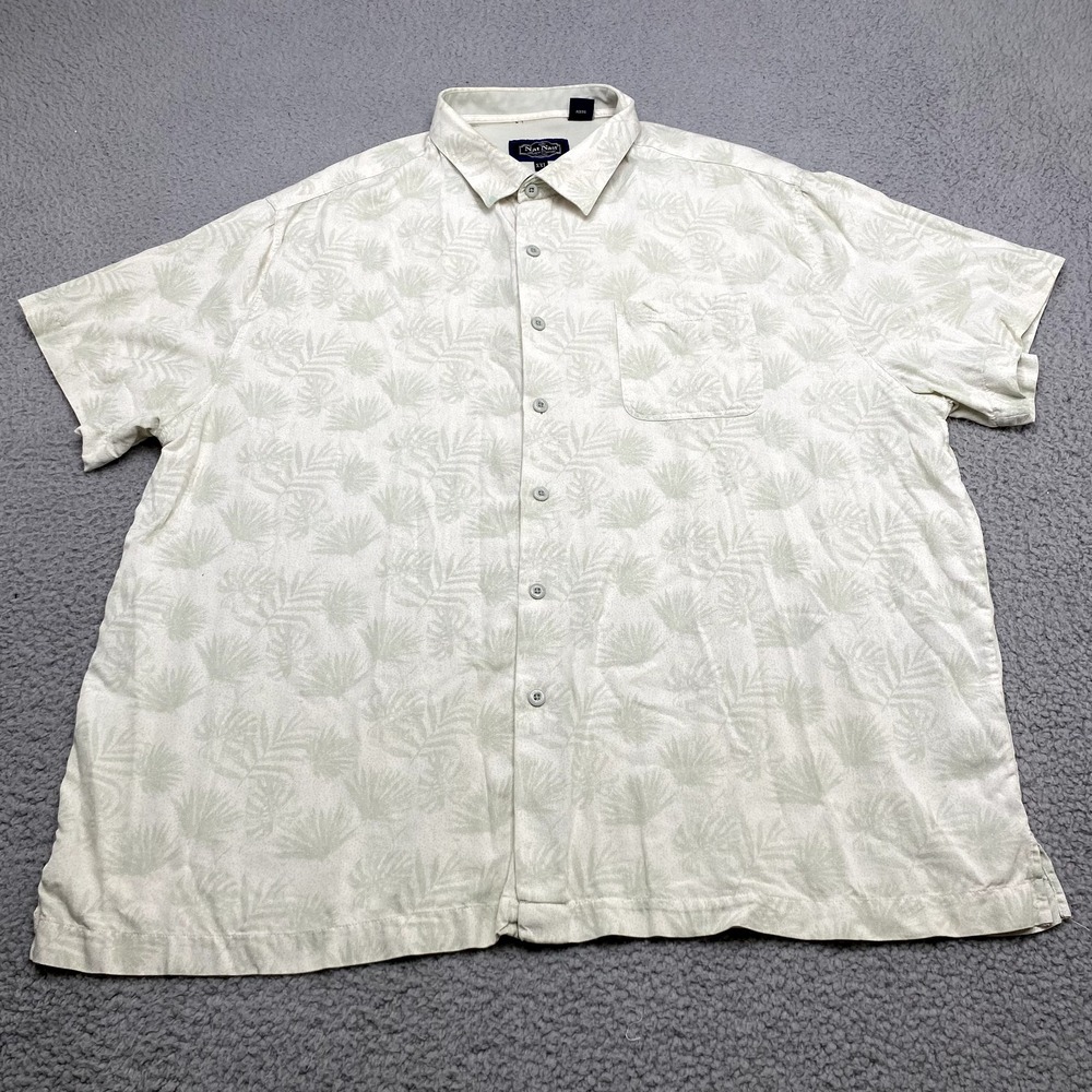 Nat Nast Shirt Mens XXL 2XL Beige Floral Luxury Original Button Up Hawaiian Silk